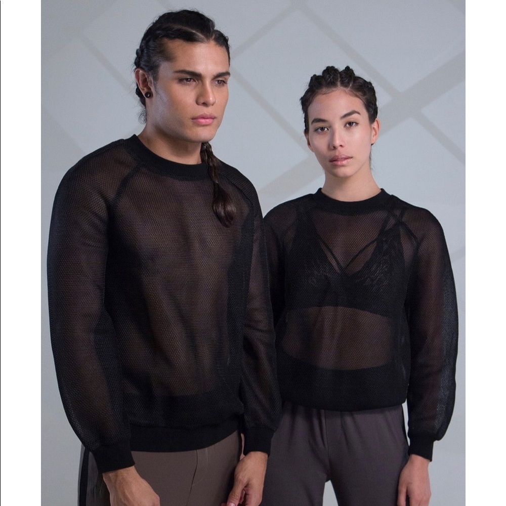 Black mesh sweater